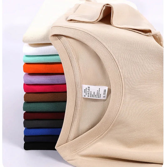 100% Cotton Five Half Sleeve Men's Women Summer T-shirt Loose Short-sleeved Casual Basic Shirt O Neck Solid Color Tops